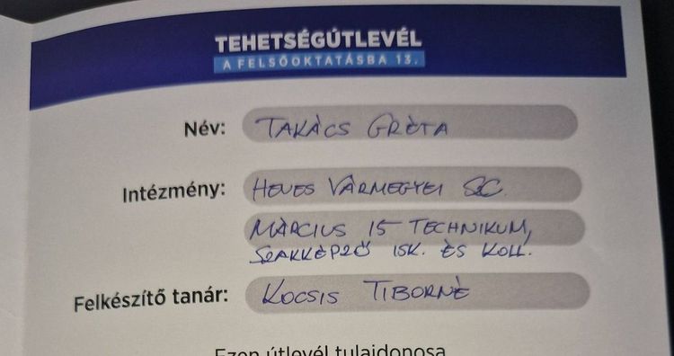 Tehetségútlevél a felsőoktatásba